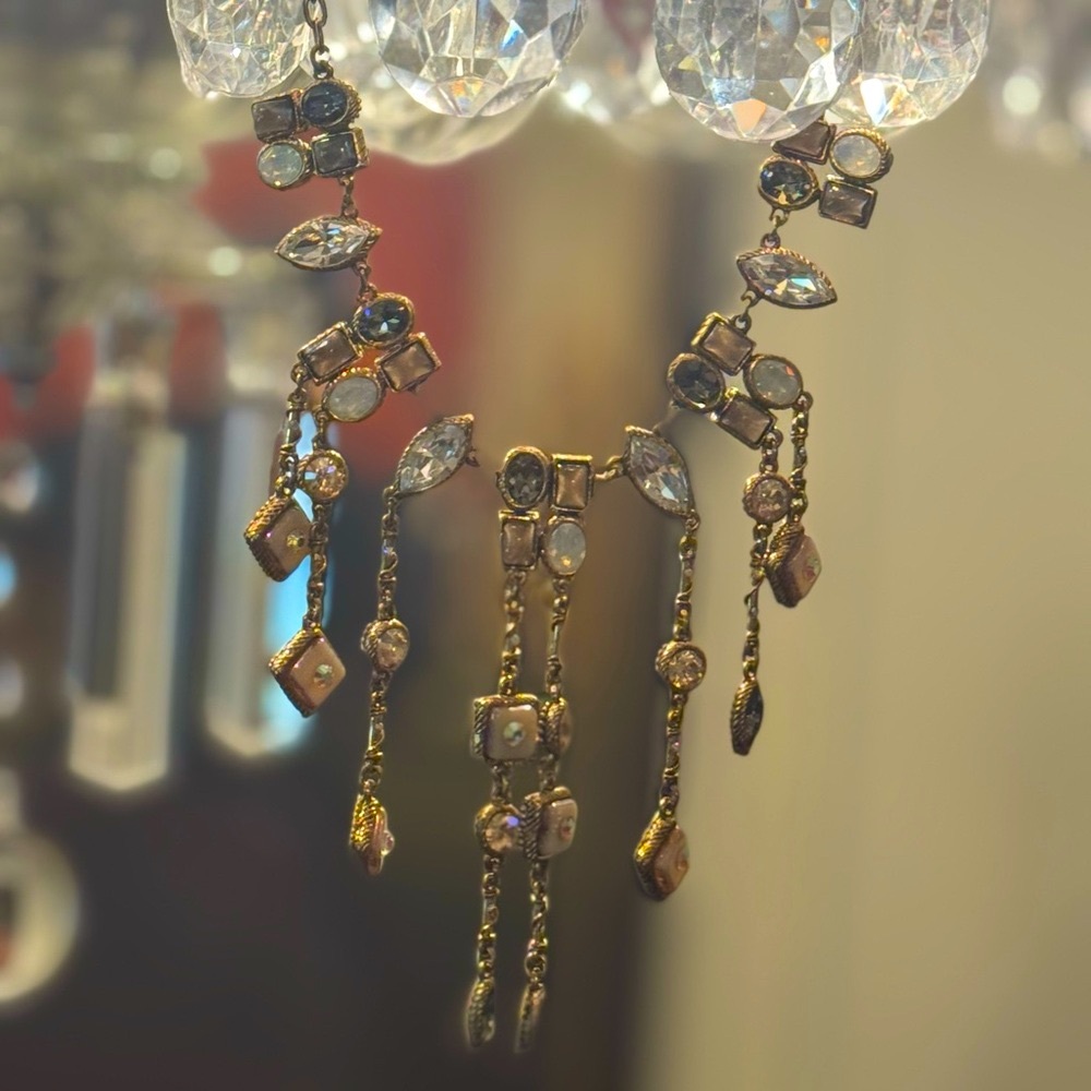 Elegant Gold and Swarovski Crystal Statement Necklace From KnitWit Boutique